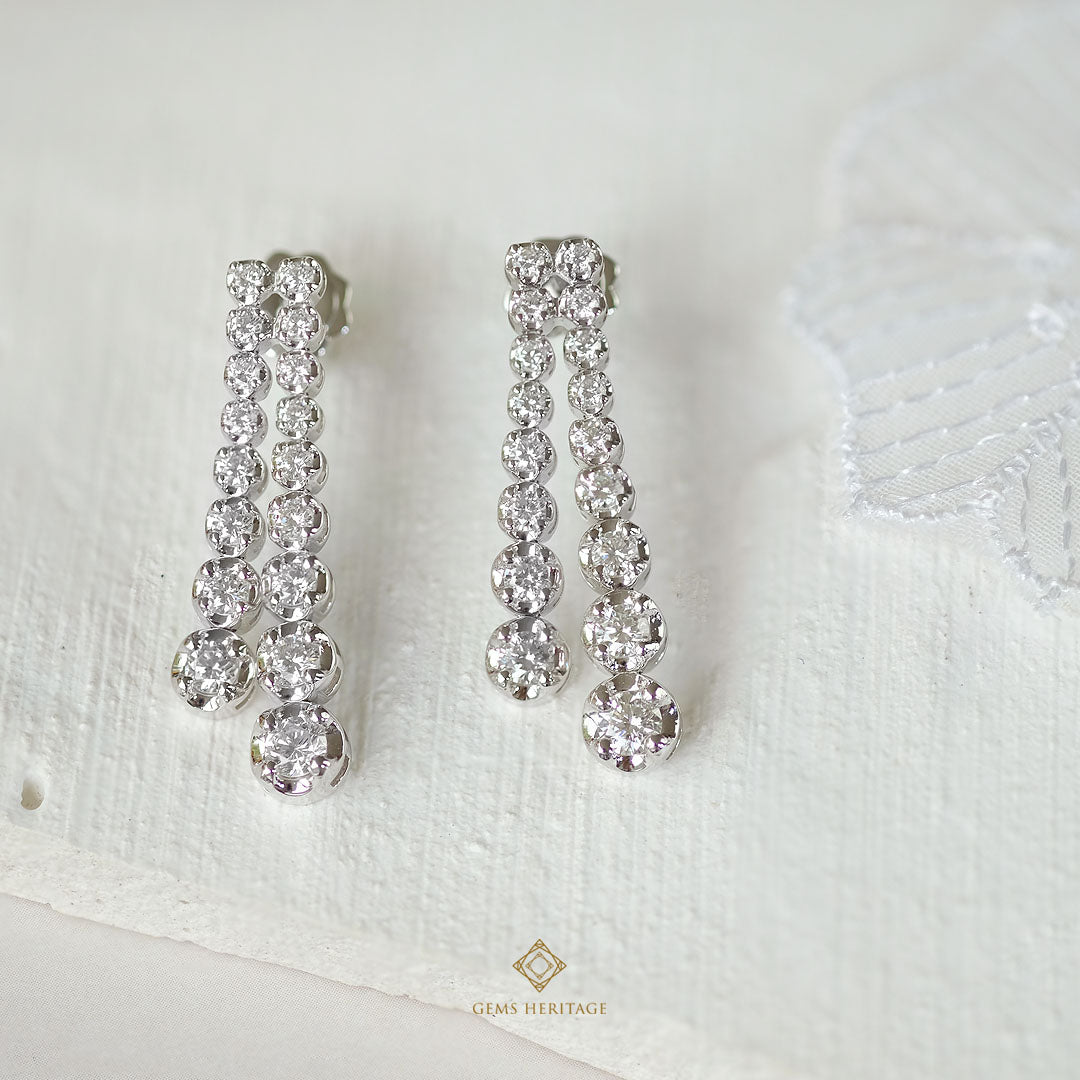 Two line diamond earring (erwg260)