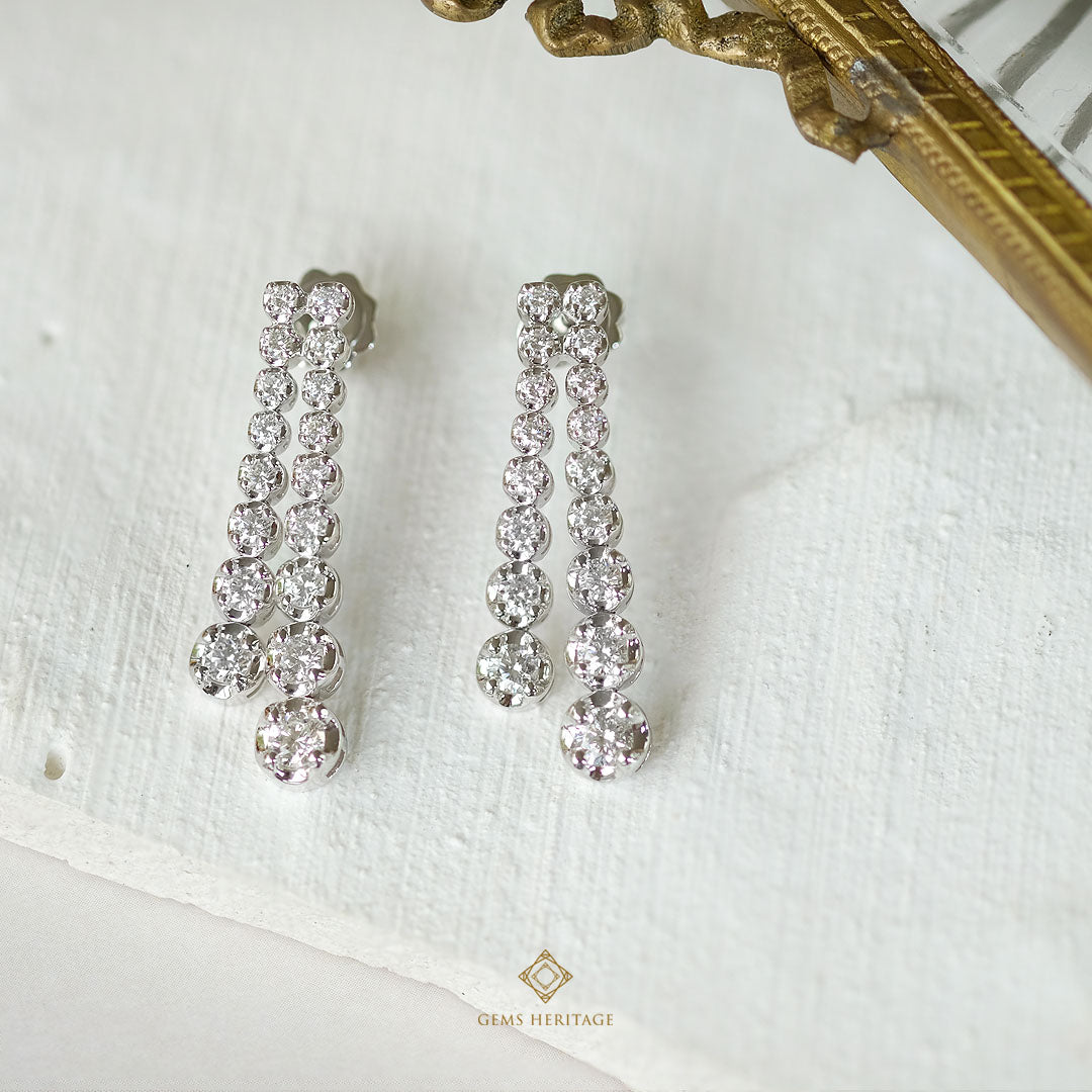 Two line diamond earring (erwg260)