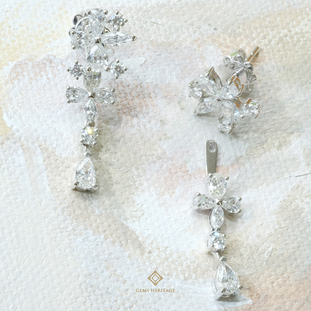Sweet flower diamond earrings(erwg285)