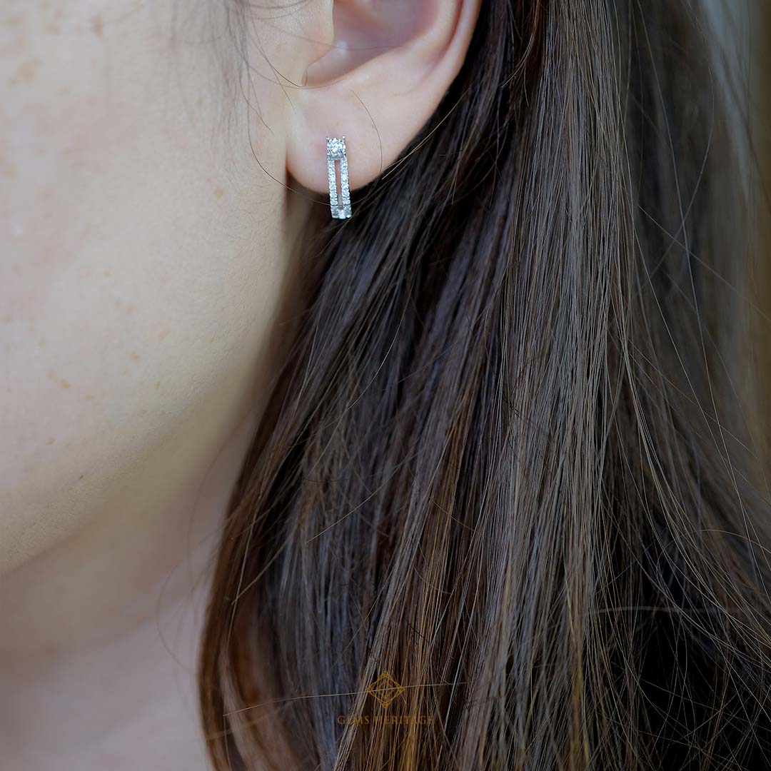 Diamond hoop earring (ERWG290)