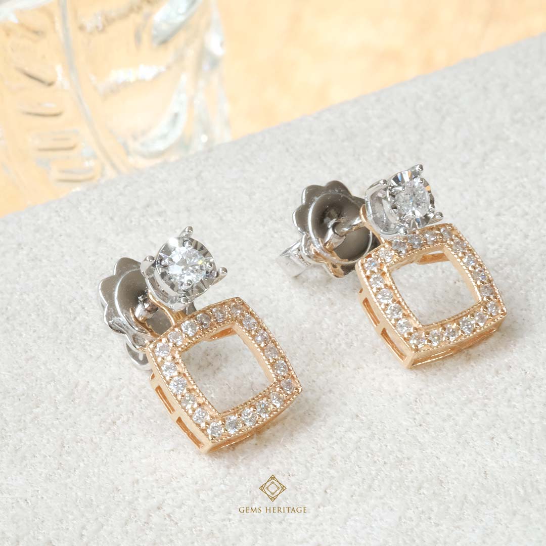 Diamond earrings with adaptable drop down halo (ERPG291)