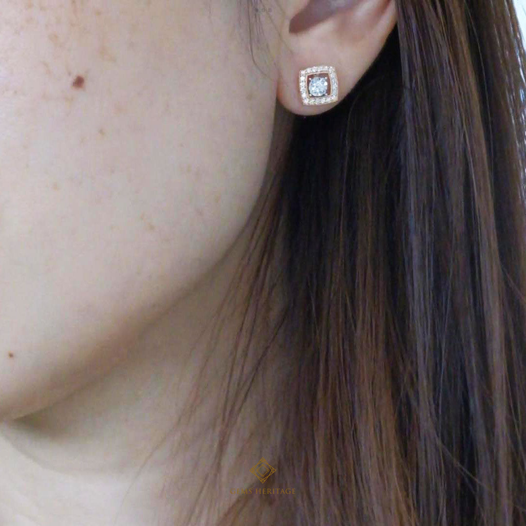 Diamond earrings with adaptable drop down halo (ERPG291)