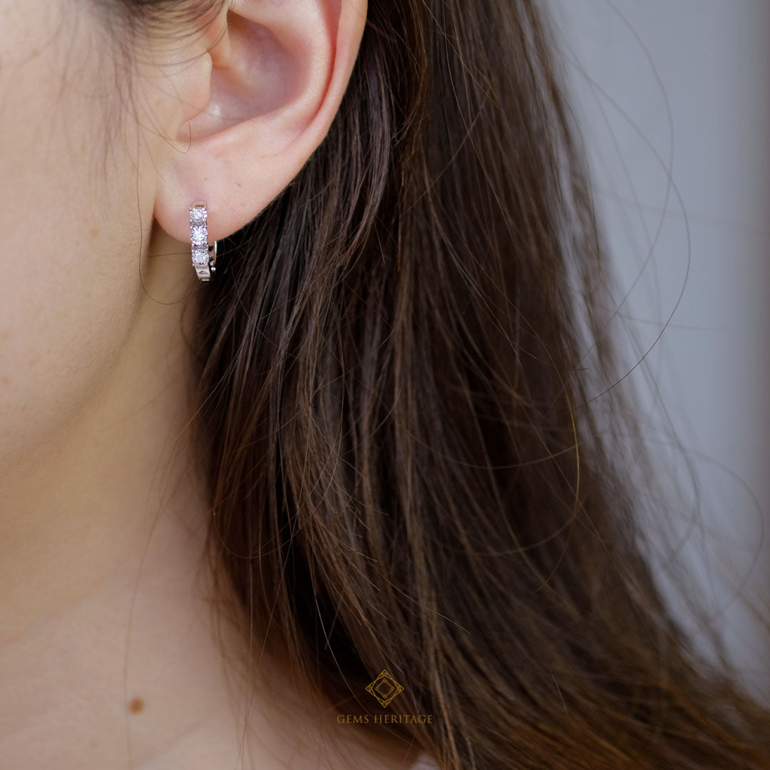 Diamond hoop earring (ERWG295)