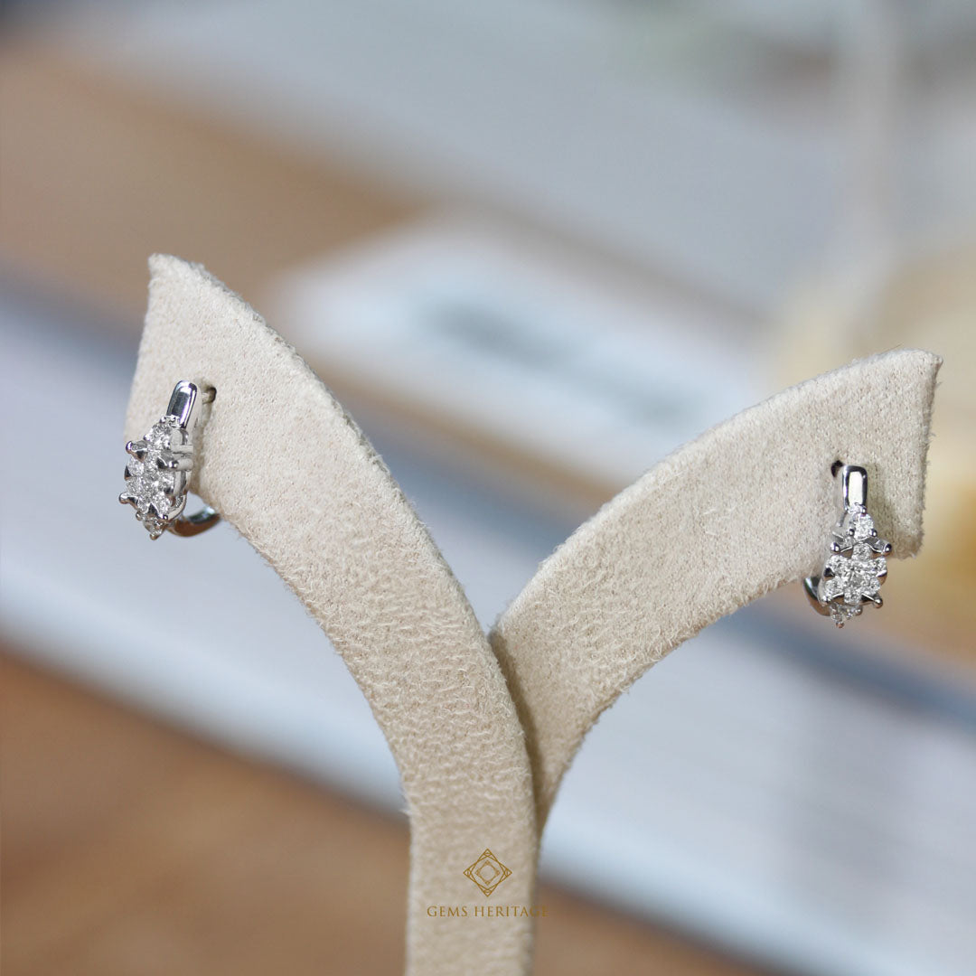 Round illusion diamond hoop earring (ERWG302)
