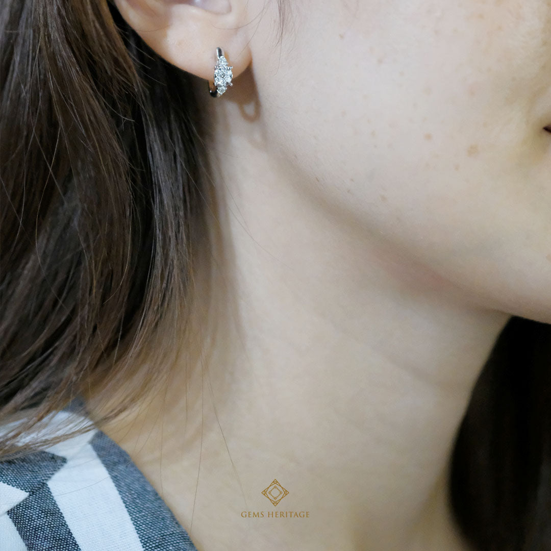 Round illusion diamond hoop earring (ERWG302)