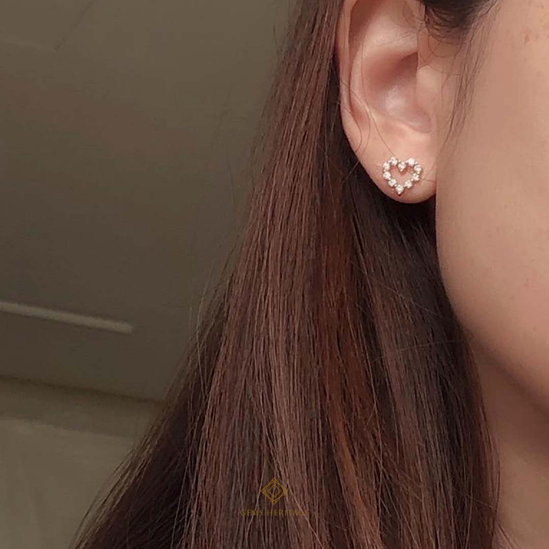 Mini heart diamond earring (ERPG303)