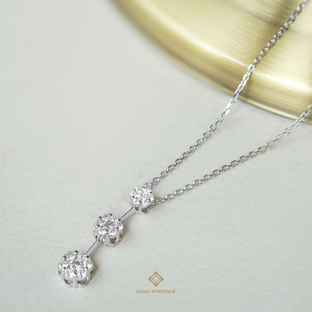 Flower drop diamond pendant (PDWG76)