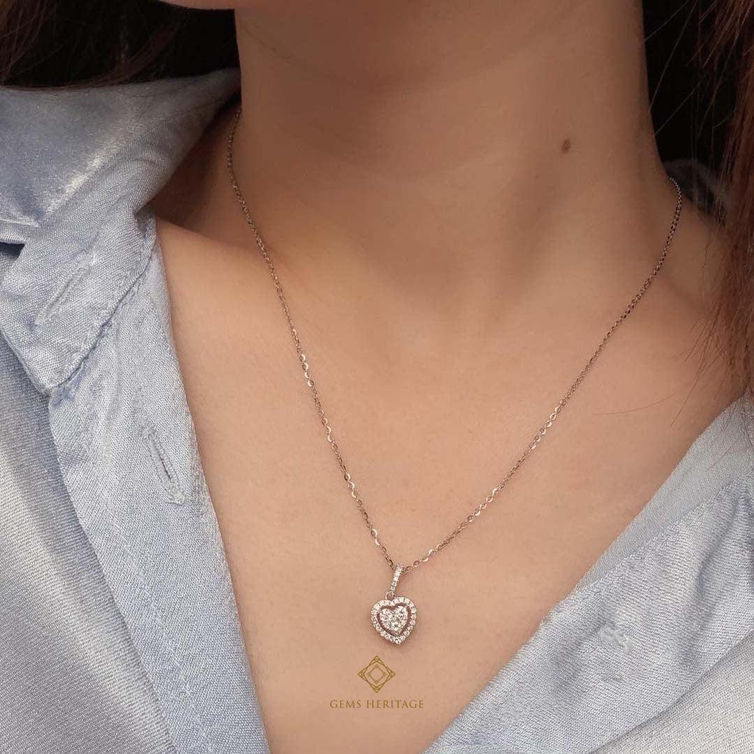 Heart illusion diamond pendant (PDWG78)