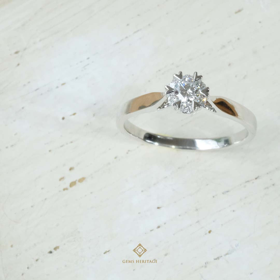 Heart halo diamond ring (rwg572)