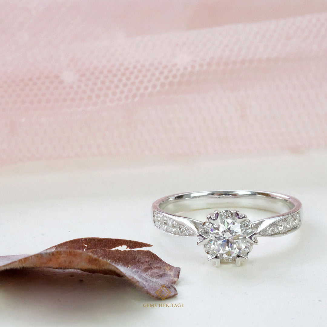 Heart halo diamond ring (rwg458 B)