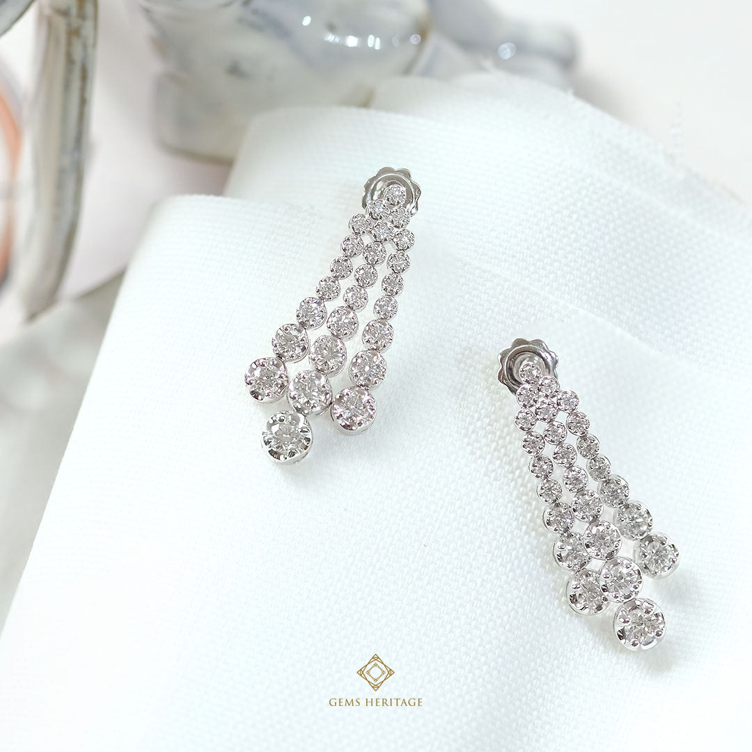 Three line diamond long earrings(erwg267)
