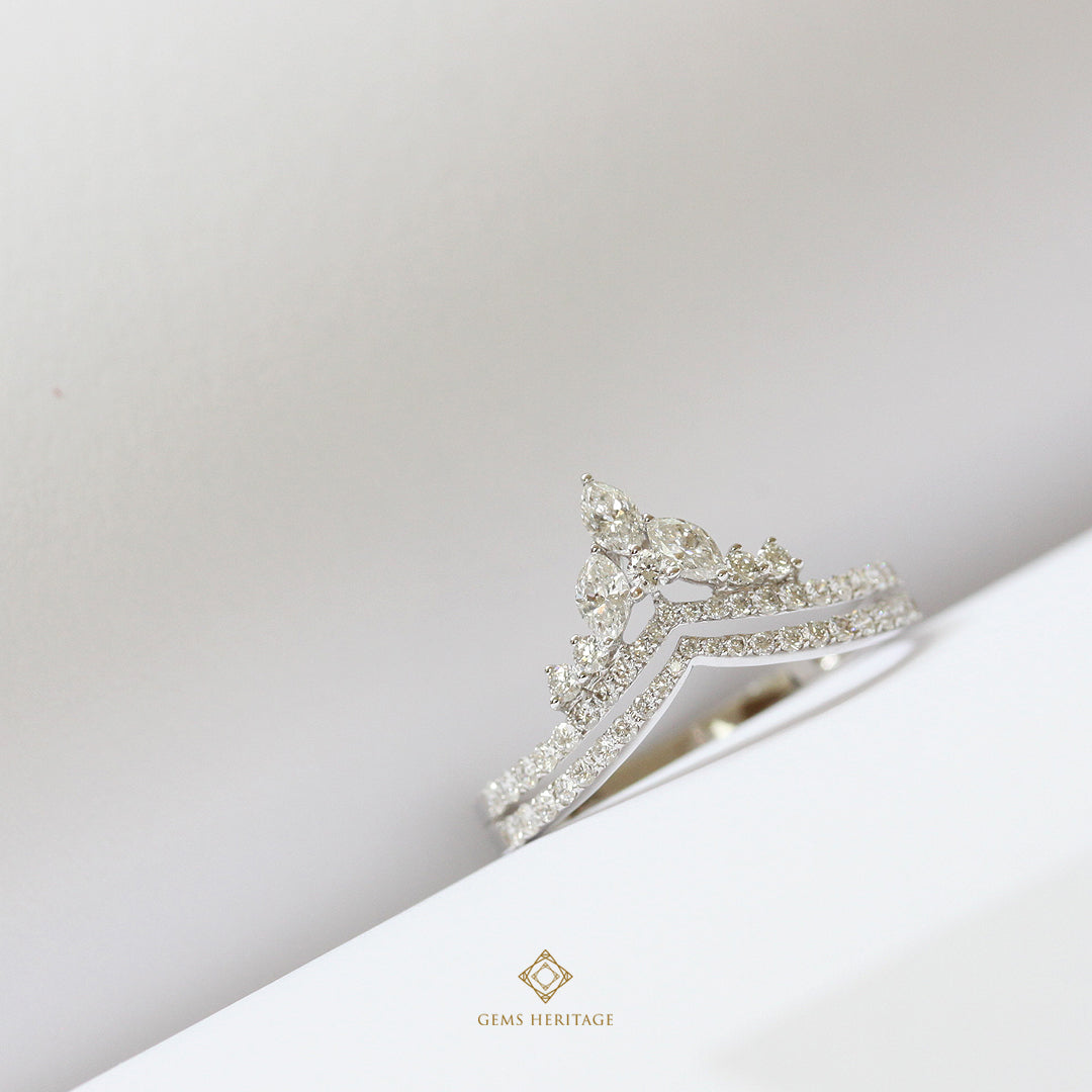 Marquise crown diamond ring (rwg431)