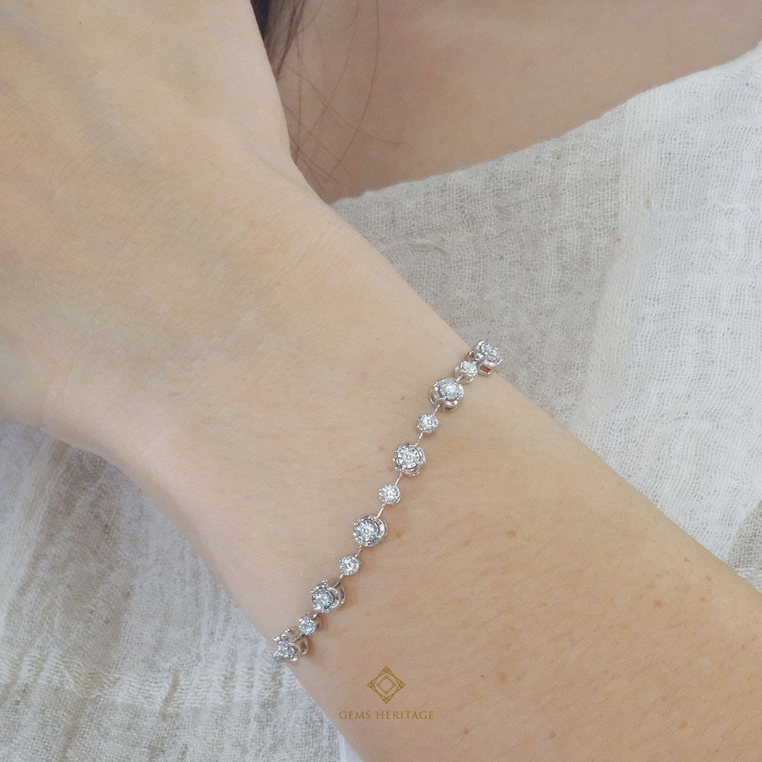 Half diamond bracelet(blwg88)