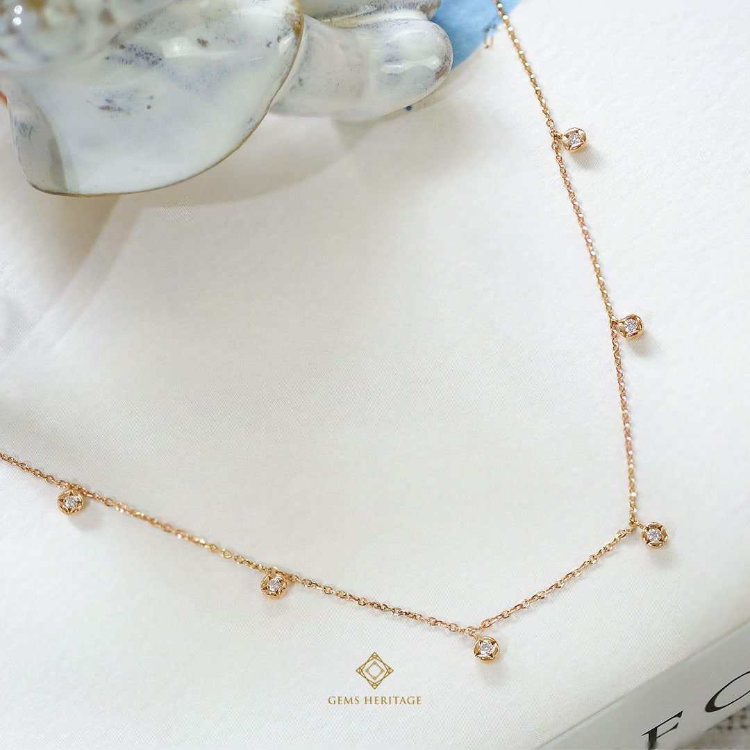 Dot diamond necklace(nlpg53)
