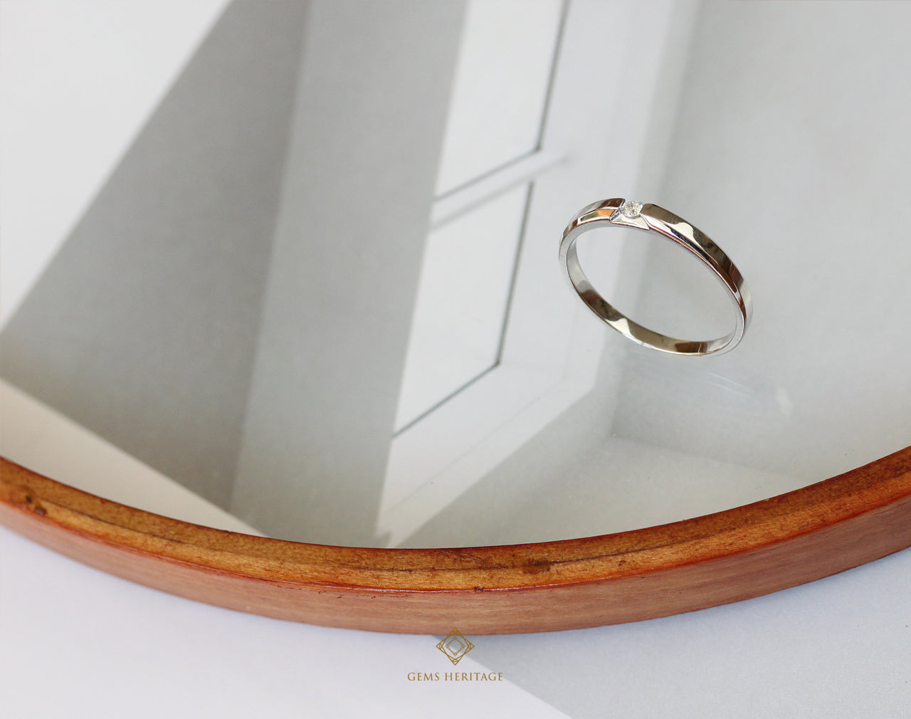 Minimal thin band unisex diamond ring (rwg188)