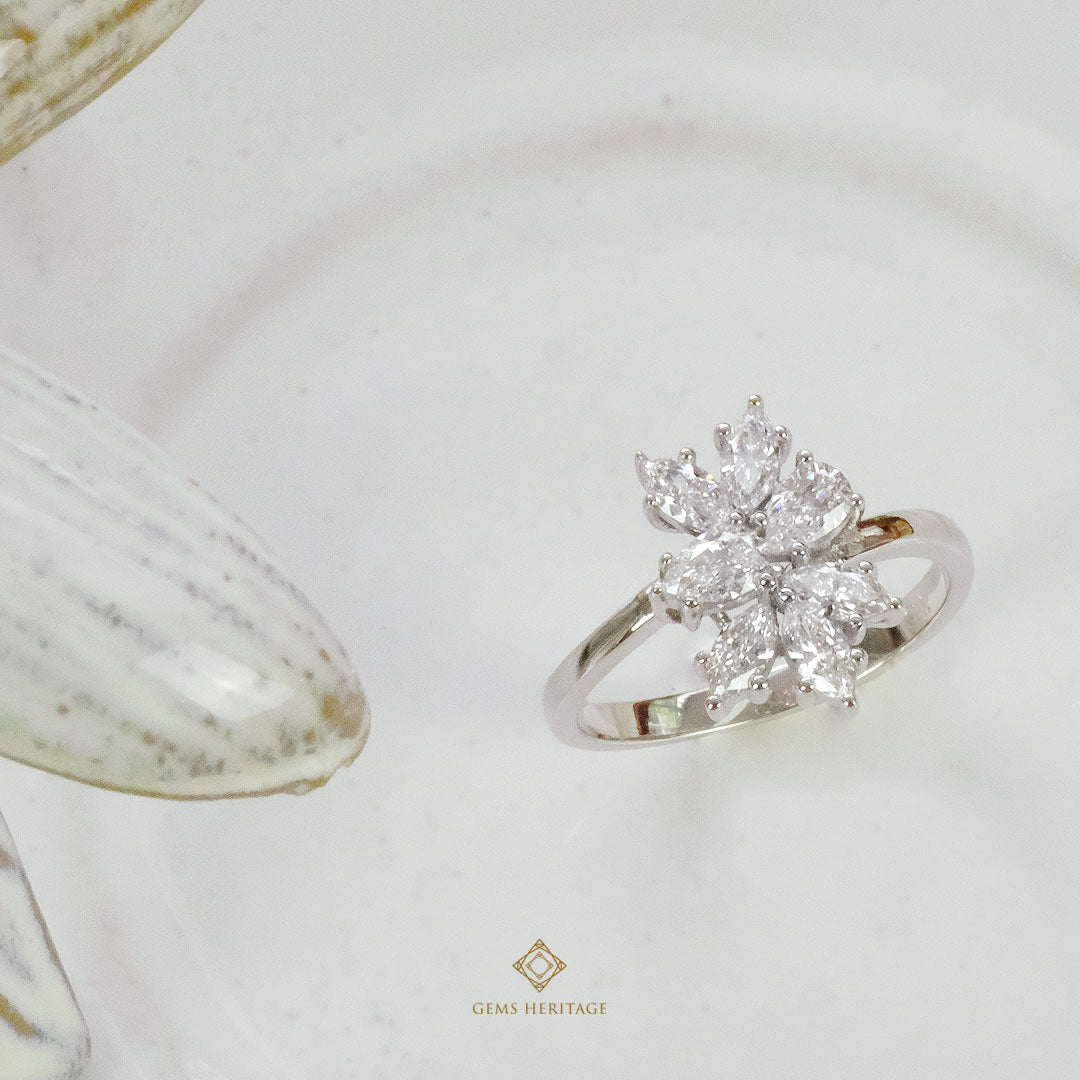 Pear and marquise diamond ring(rwg530)