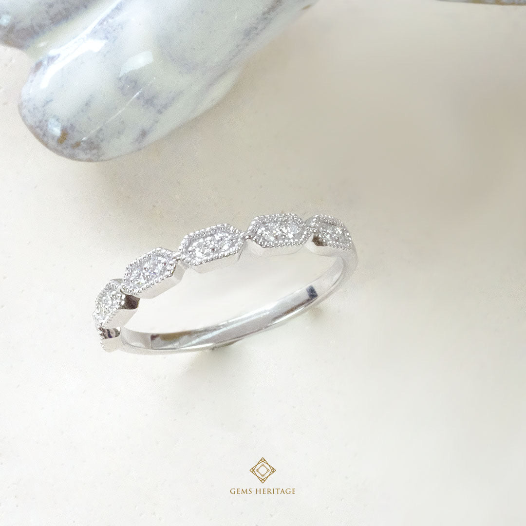 Vintage diamond band ring(rwg524)