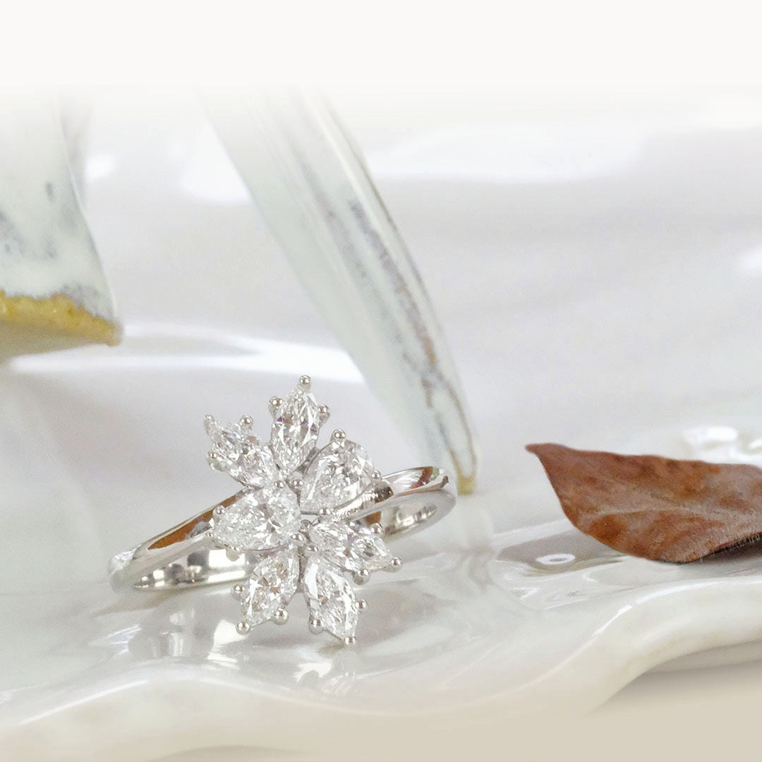 Pear and marquise diamond ring(rwg530)