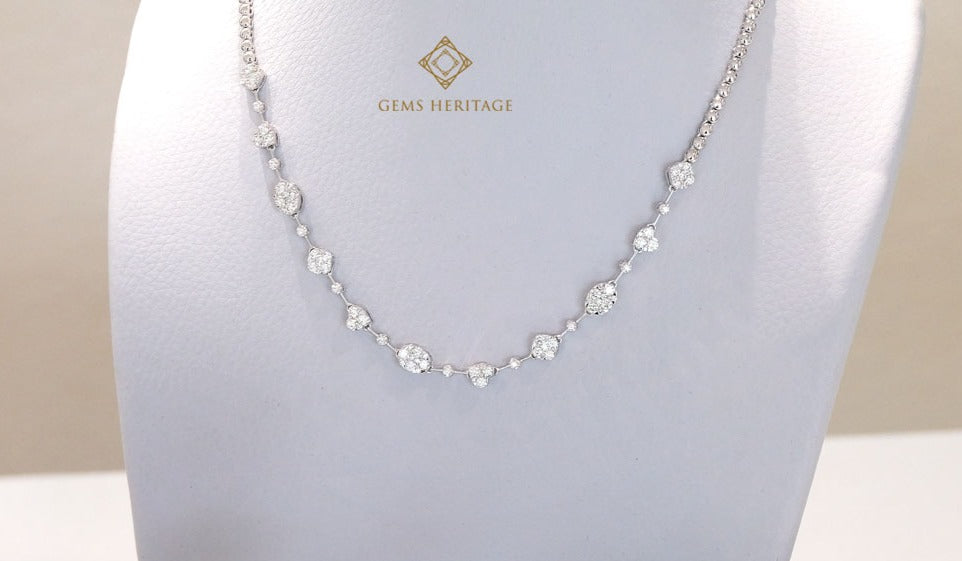 Mix fancy illusion diamond necklace (nlwg010)