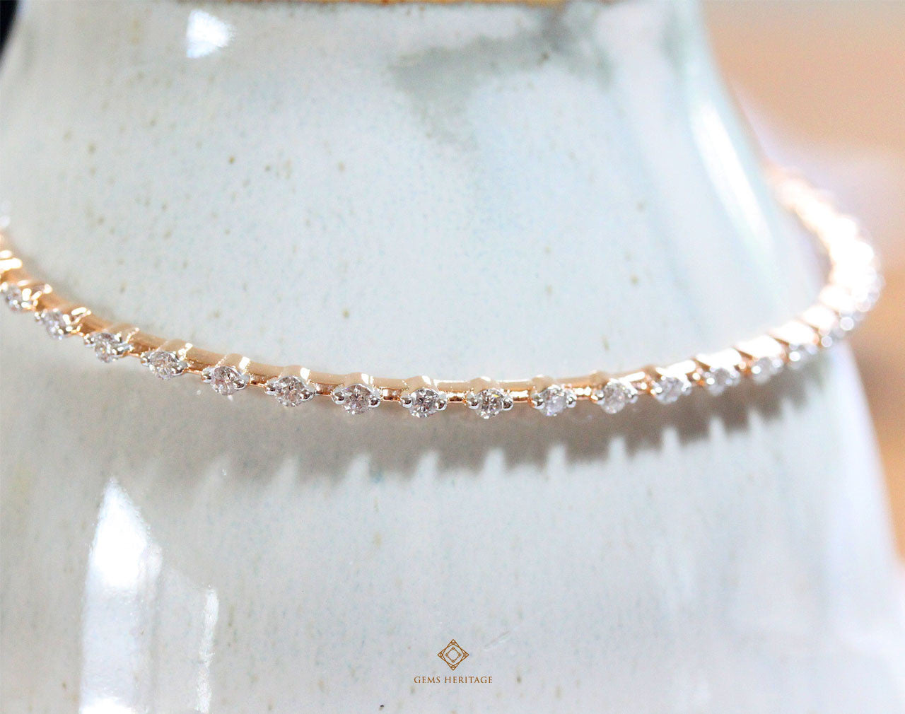 Pink gold diamond bracelet(BLPG019)