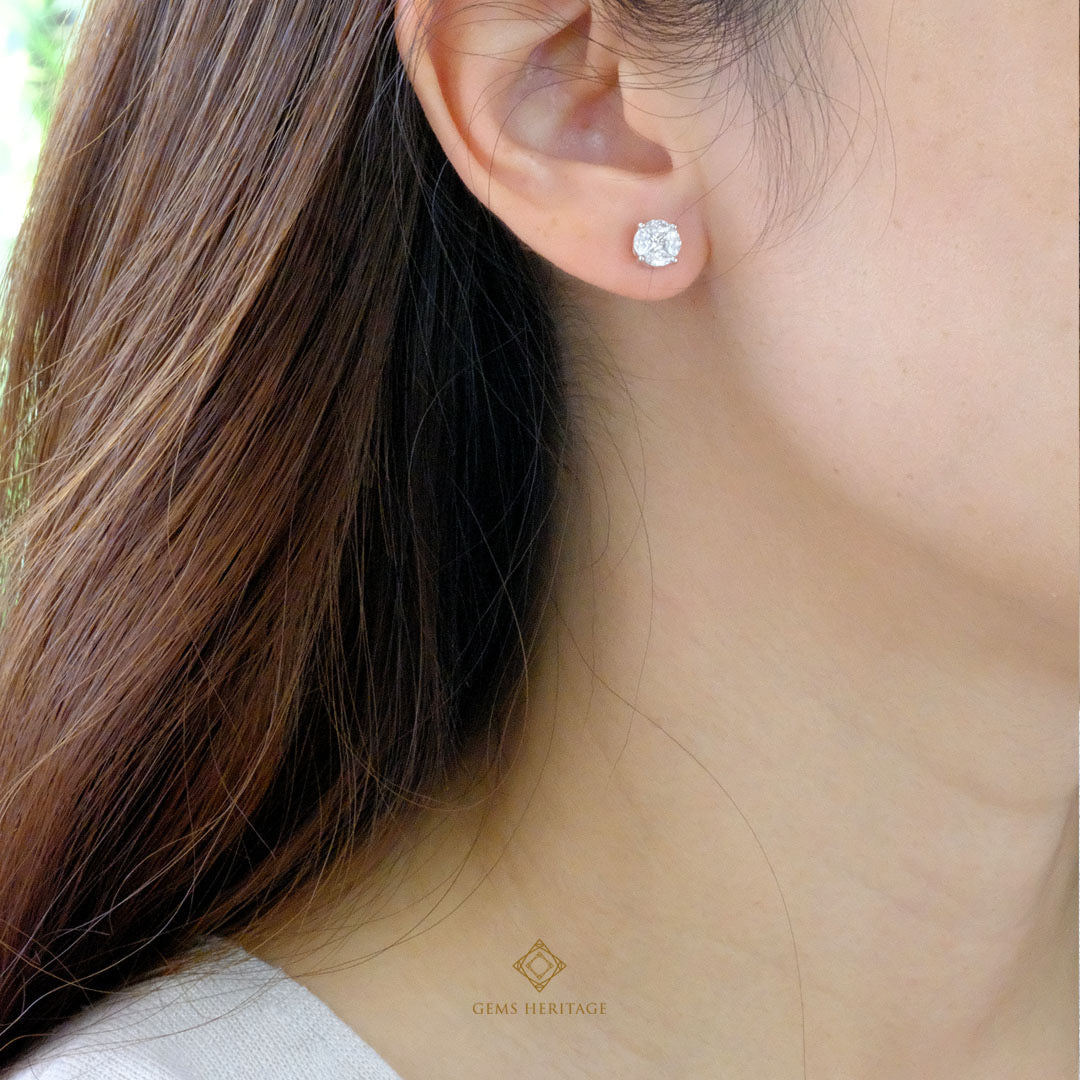 Round illusion stud earrings(erwg265)