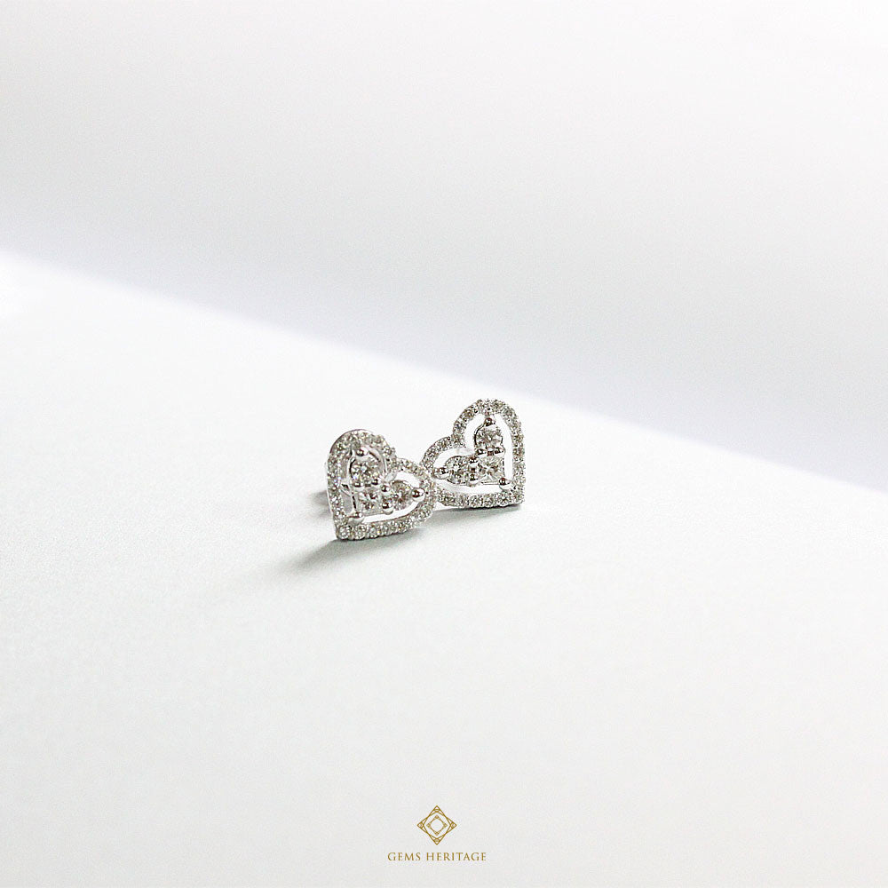 Heart diamond earrings