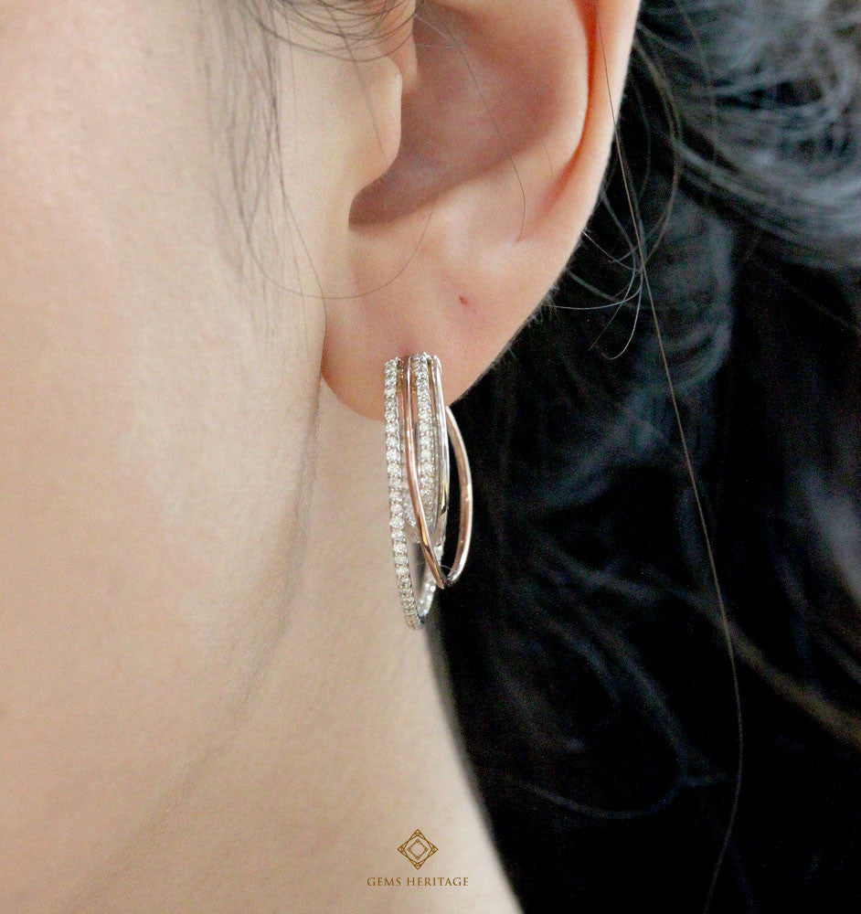 Intricate diamond Hoop Earrings