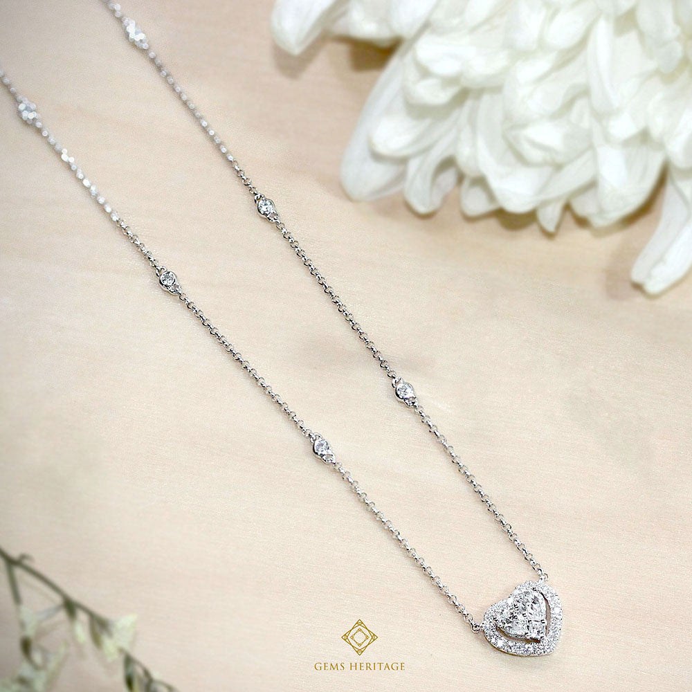 Illusion heart shaped diamond necklace (hpdwg0014)