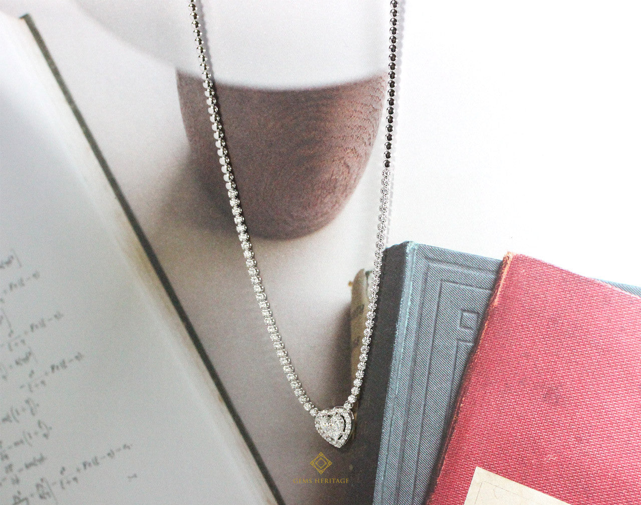 Bridal heart diamond necklace (nlwg005)