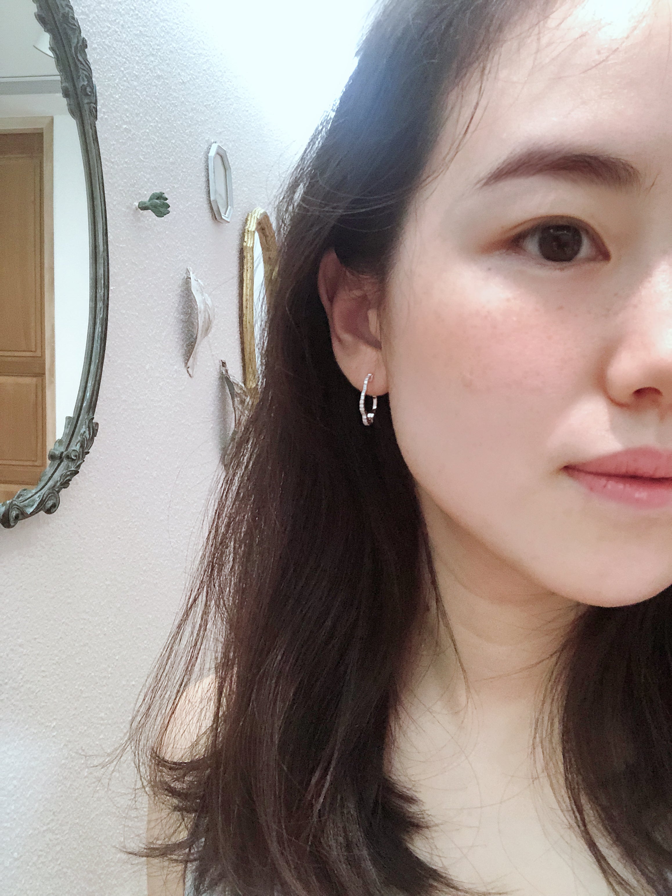Flower hoop earrings (erwg142)