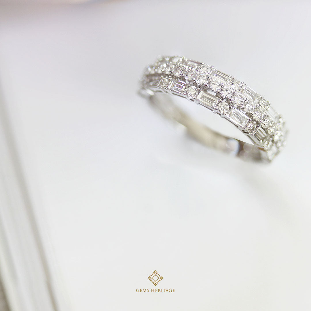Baguette and round diamond ring