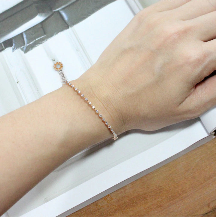 Pink gold diamond bracelet(BLPG019)