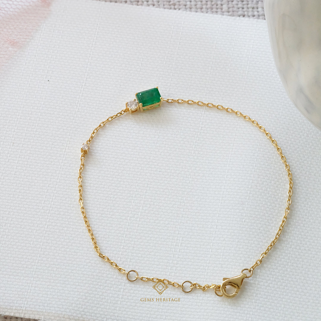 Emerald and diamond bracelet (blg59)