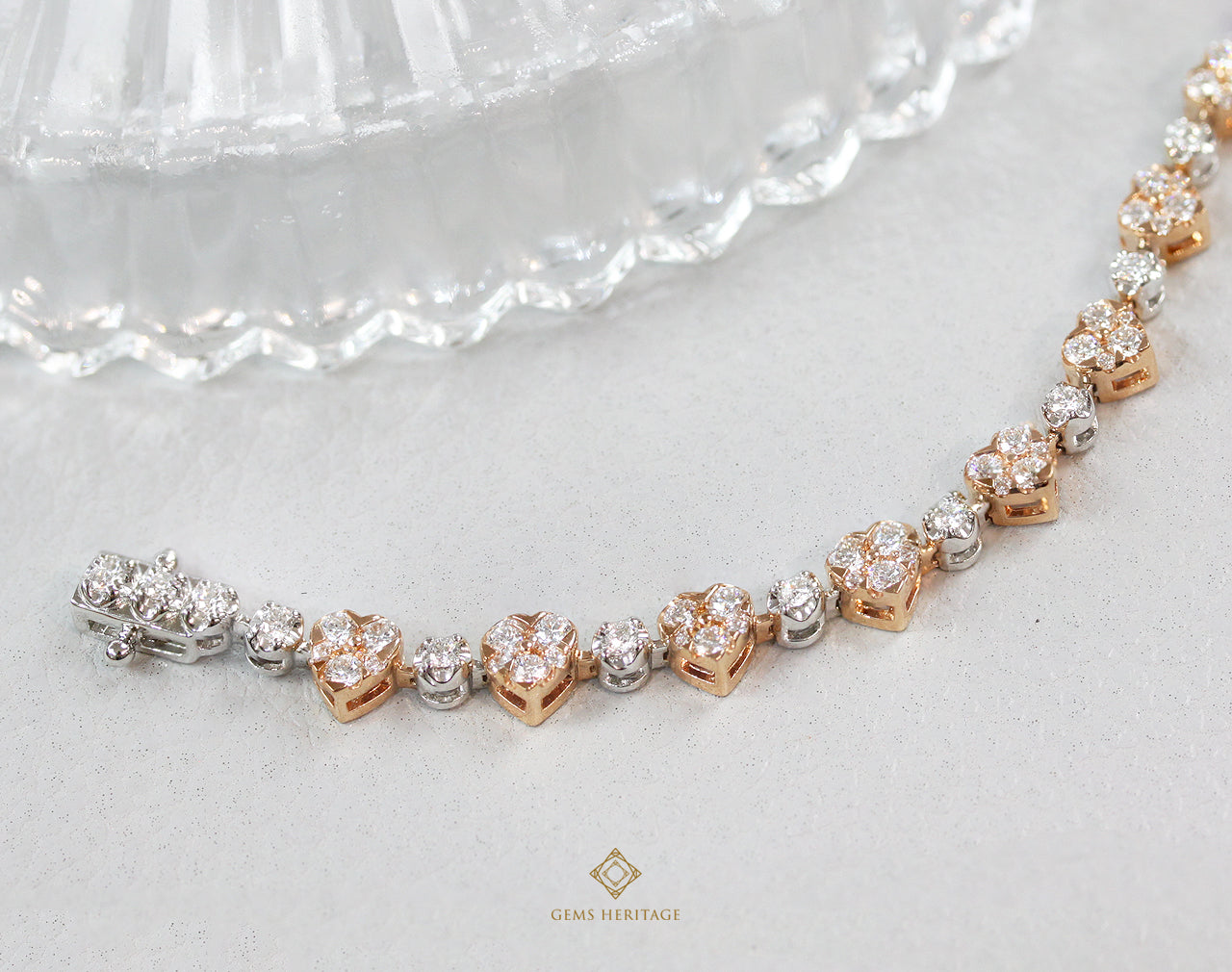 Heart Diamond Bracelets (blpw040)