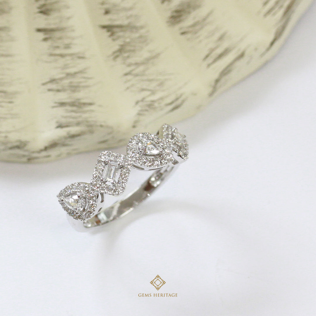 Pear and baguette diamond ring (rwg361)