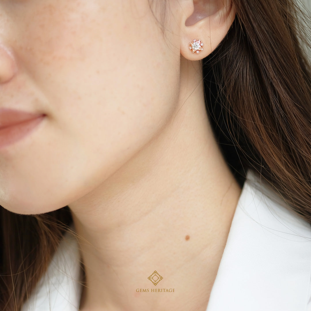 Mini star cluster diamond stud earrings (erpg244)