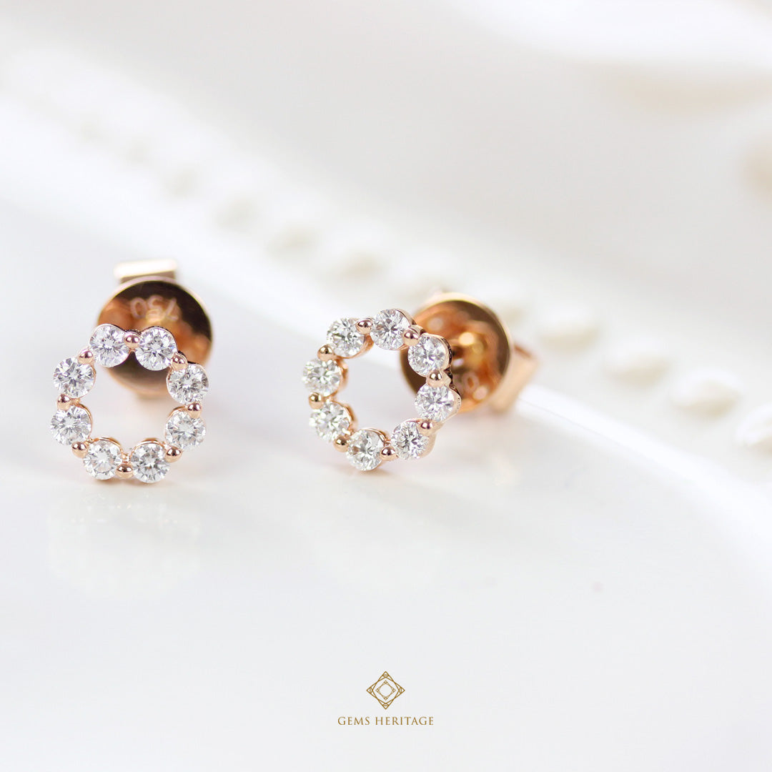 Pretty round diamond stud earrings (erpg248)