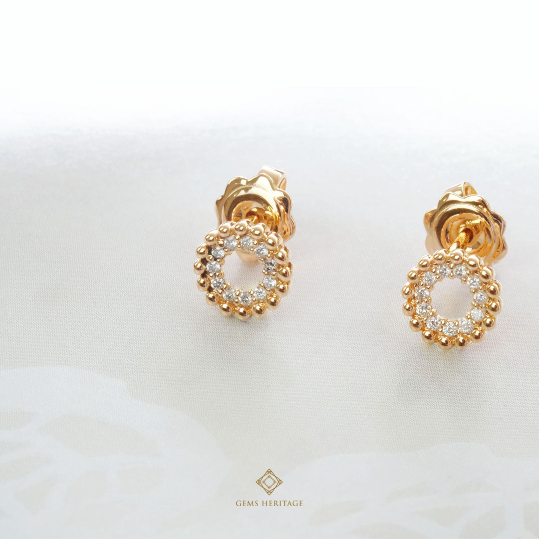 Round and dot diamond stud earrings (erpg261)