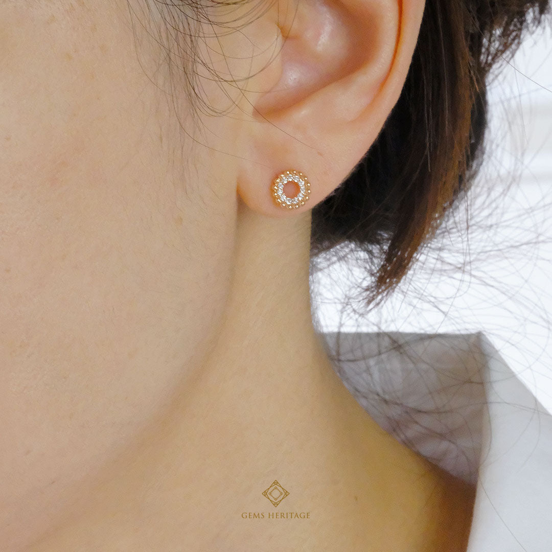 Round and dot diamond stud earrings (erpg261)