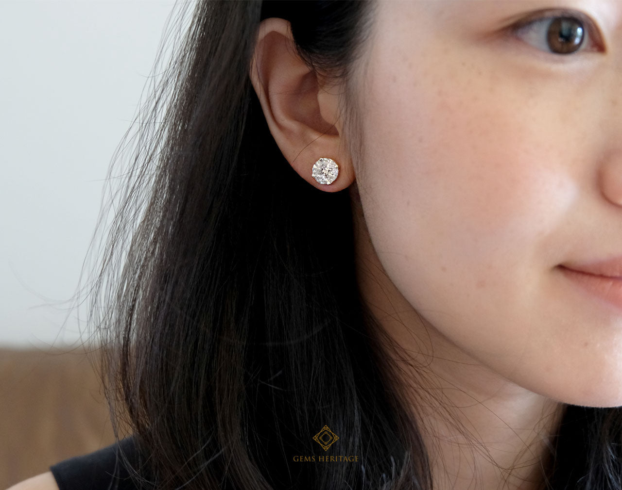 2.5 cts face illusion setting  diamond earrings