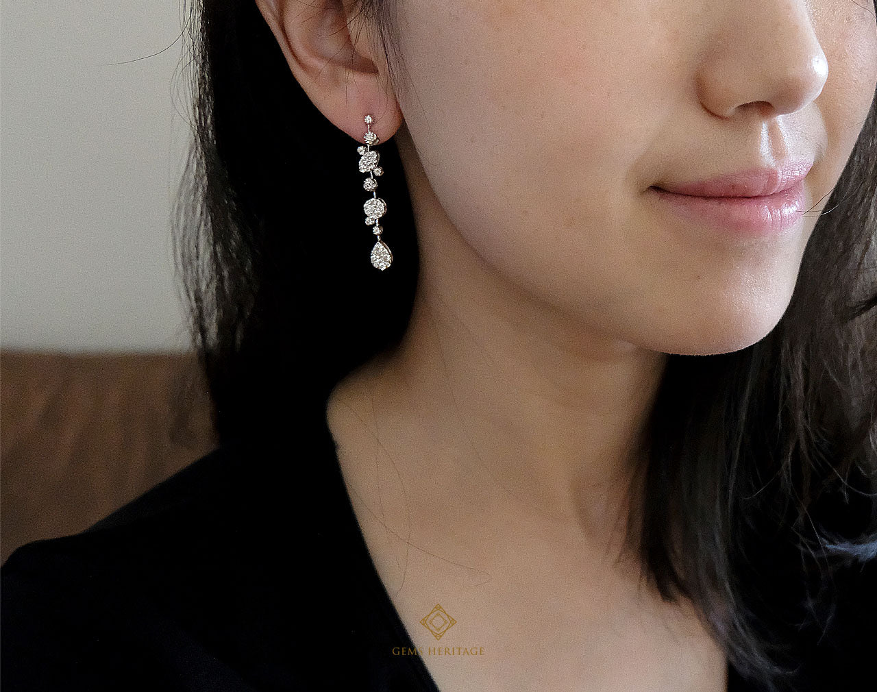Snow Fall Diamond Earrings (erwg111)