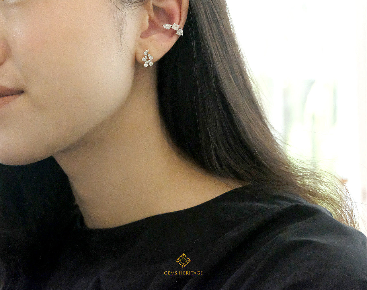 Pears diamond earrings