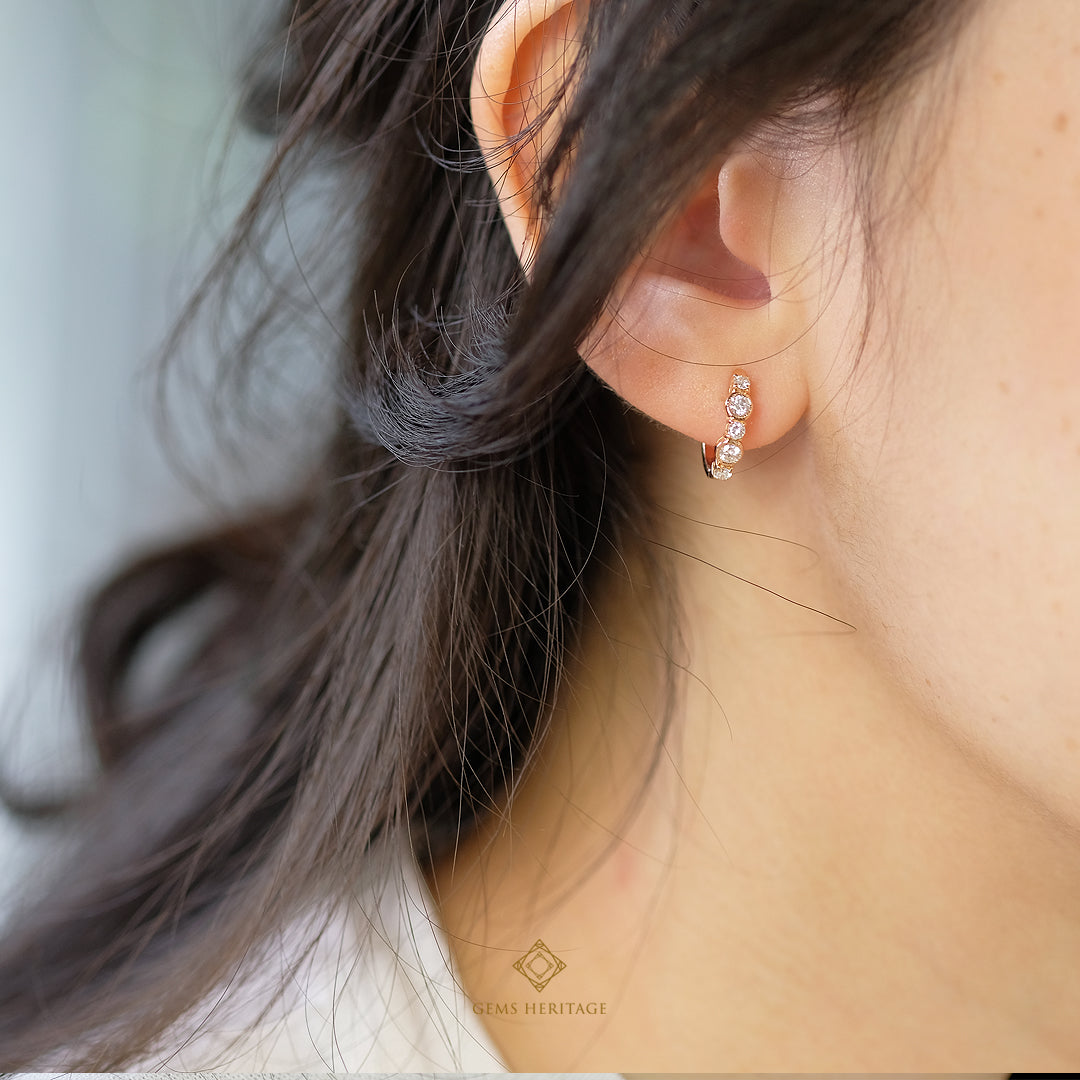 Pretty round diamond hoop earrings (erpg200)