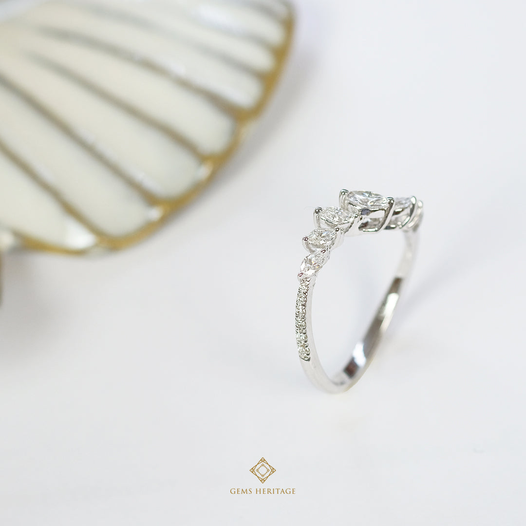 Curve marquise diamond ring (rwg399)