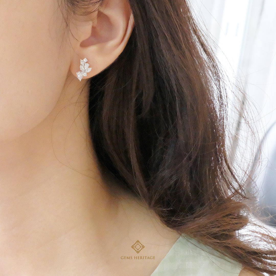 Mixed fancy shape diamond stud earrings (ERWG223)