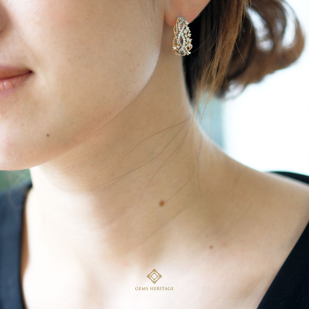 The delicate hoop diamond earrings (ERWP258)