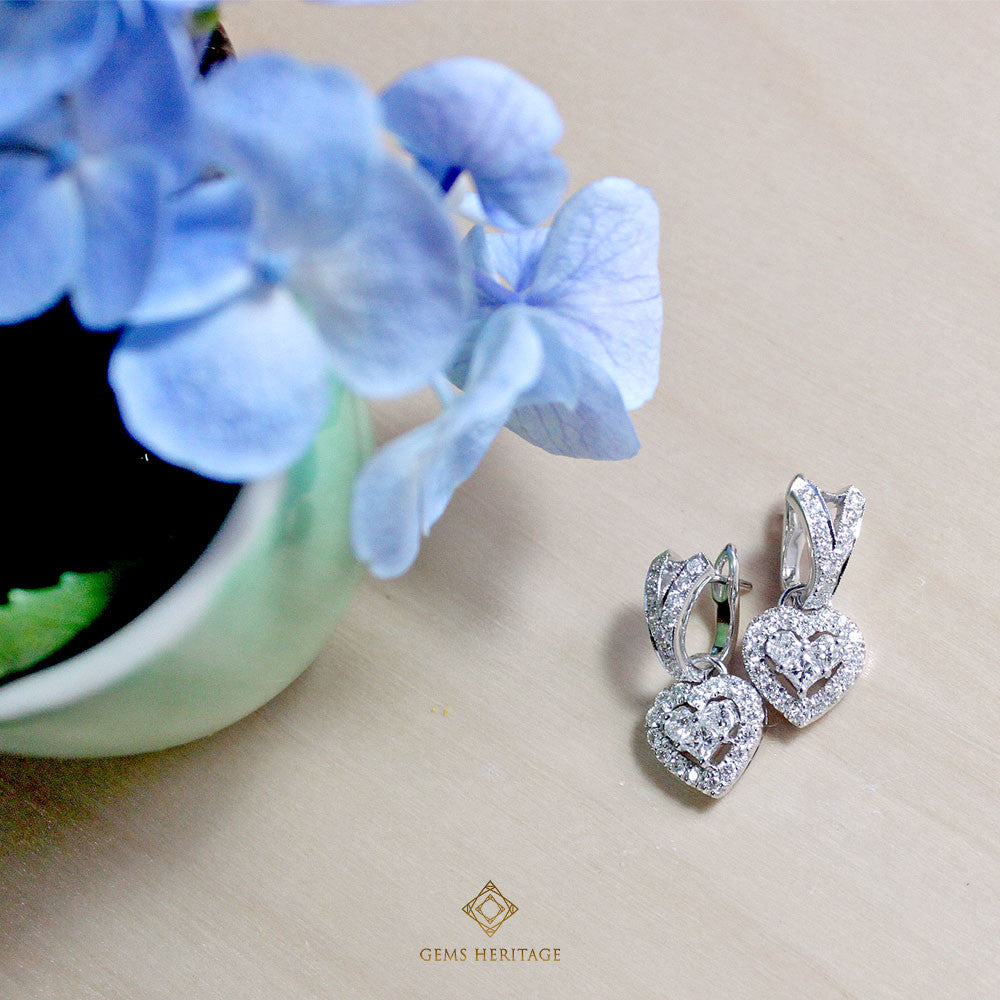 Heart illusion diamond earring (erwg036)