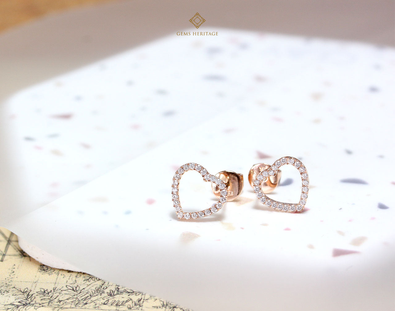 Mini Heart diamond earring