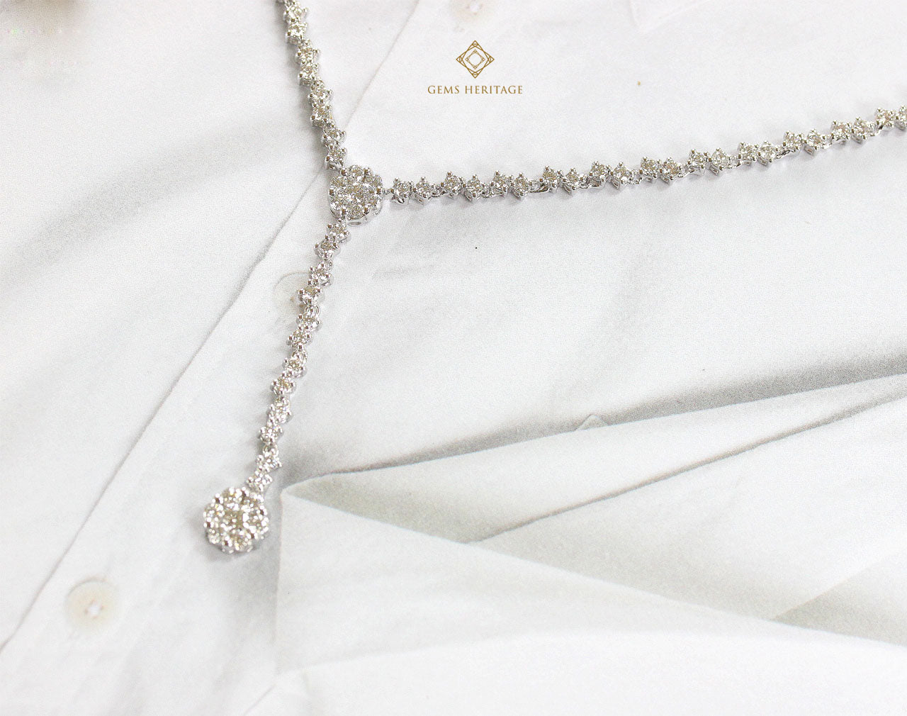 Slim zigzag diamond necklace  (nlwg012)