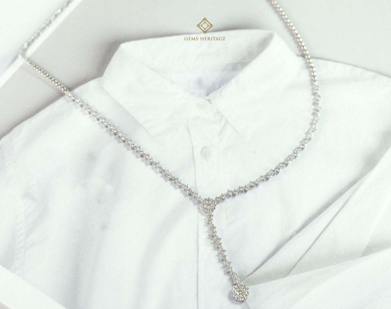 Slim zigzag diamond necklace  (nlwg012)
